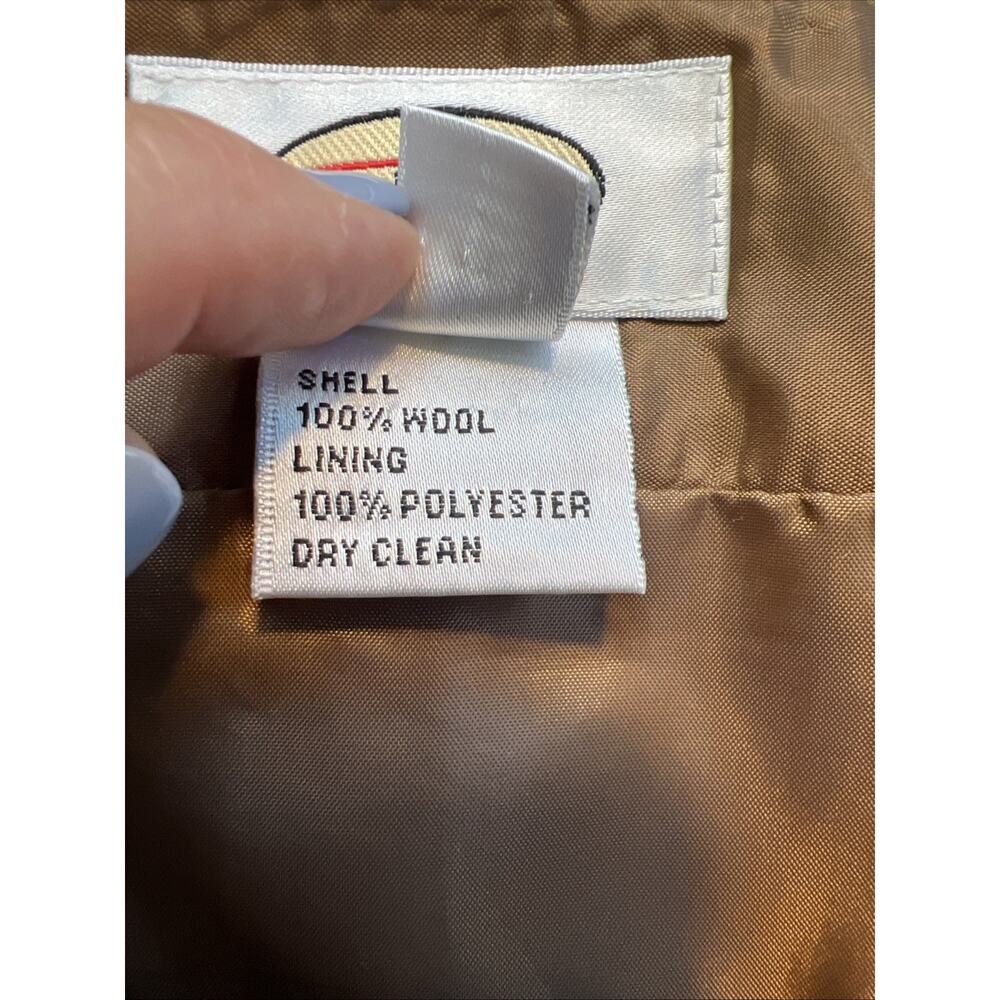 Vintage Talbots 100% Wool A-line Midi Button Front Skirt Brown Herringbone 6 - Picture 6 of 9